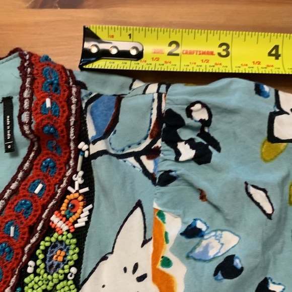 Anthropologie AKEMI +KIN Midi Dress, Beautiful Beadwork, Long Sleeve, V Neck - Picture 7 of 10